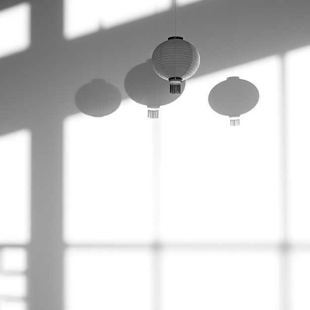 Photo of Shadows of Hanging Lanterns Creating Soft Diffused Light Patterns Gentle Rounded Shapes S