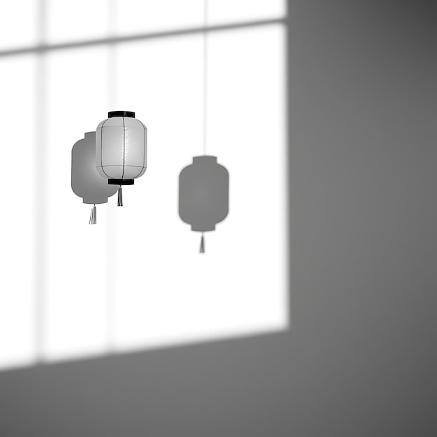 Photo photo of shadows of hanging lanterns creating soft diffused light patterns gentle rounded shapes s