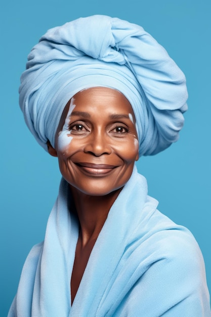 photo shot of asian african white 30 40 50 year old woman with her beauty regime