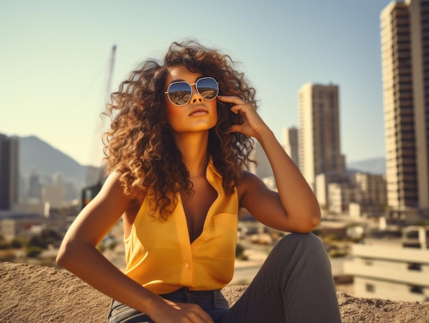 photo shot of a natural woman working as a construction worker