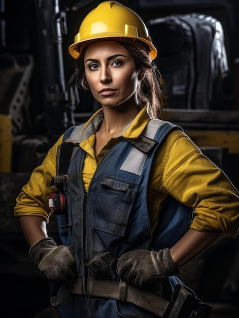 photo shot of a natural woman working as a construction worker