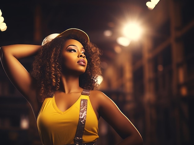 photo shot of a natural woman working as a construction worker