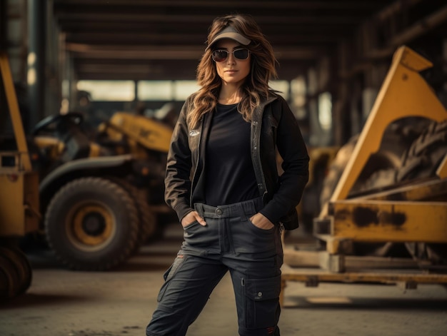 photo shot of a natural woman working as a construction worker