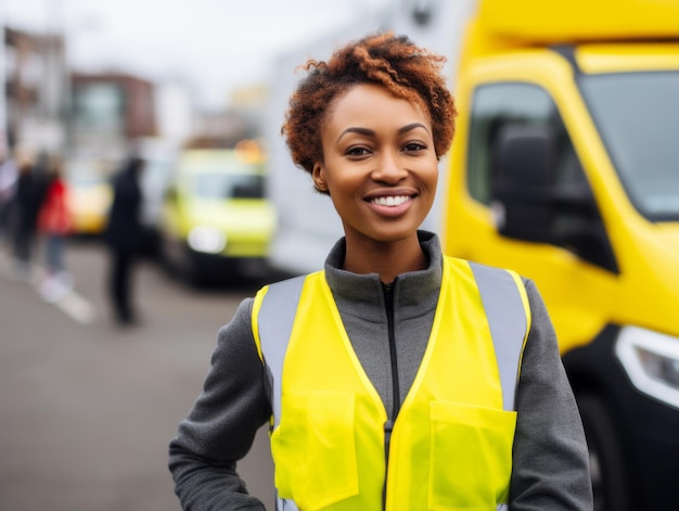 photo shot of a natural woman working as a construction worker