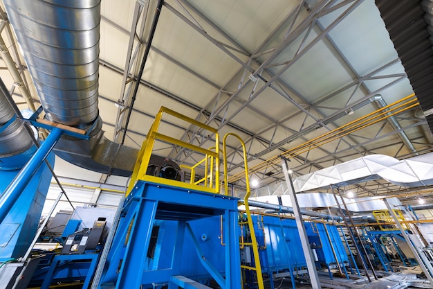 Photo shot of rolls of steel sheet stored in warehouse cold rolled steel coils at the factory