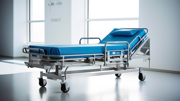 A Photo showcasing the simplicity and functionality of a modern hospital patient transport