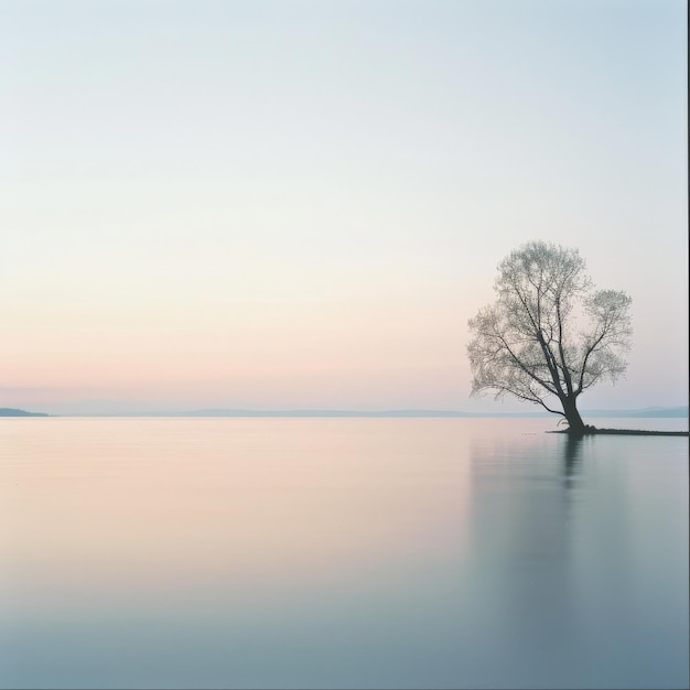 Photo the photo shows a beautiful sunset over a calm lake