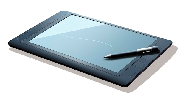 A Photo the simplicity and elegance of a wired or wireless computer drawing tablet