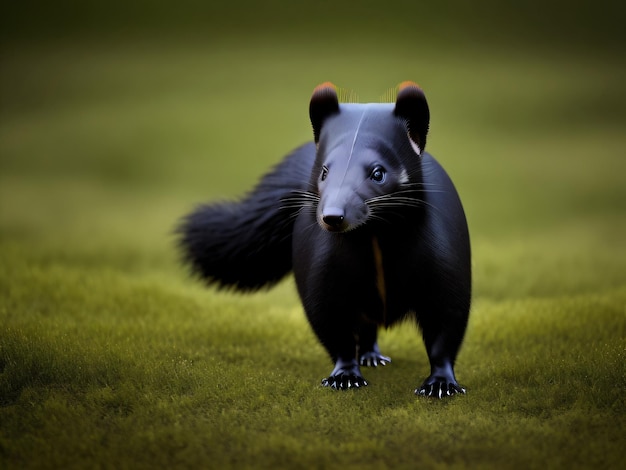 Photo a Skunk animal in a field captured with a DSLR camera