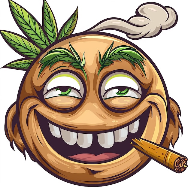 Photo photo of smile emoji marijuana smoking weed