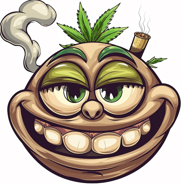 Photo photo of smile emoji marijuana smoking weed