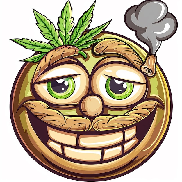 Photo photo of smile emoji marijuana smoking weed