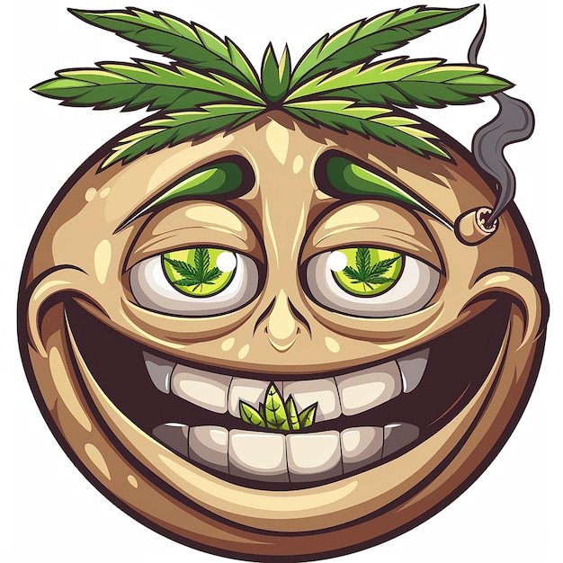 Photo photo of smile emoji marijuana smoking weed