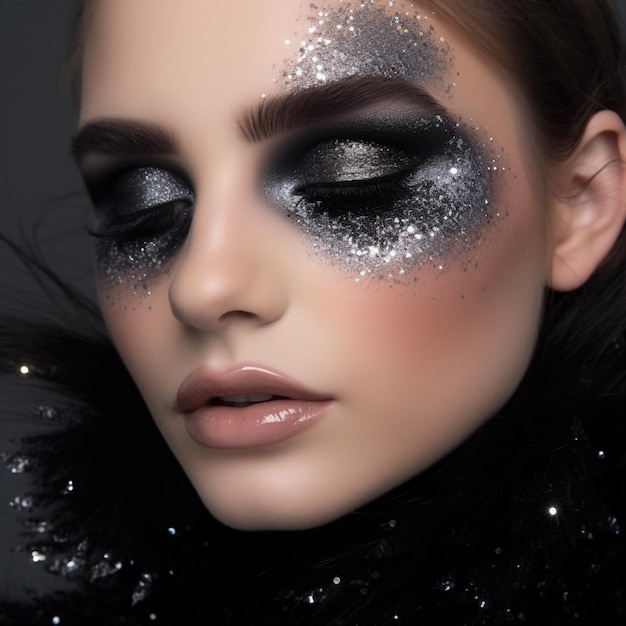 Photo of Smokey Eye Look with Glitter Highlight