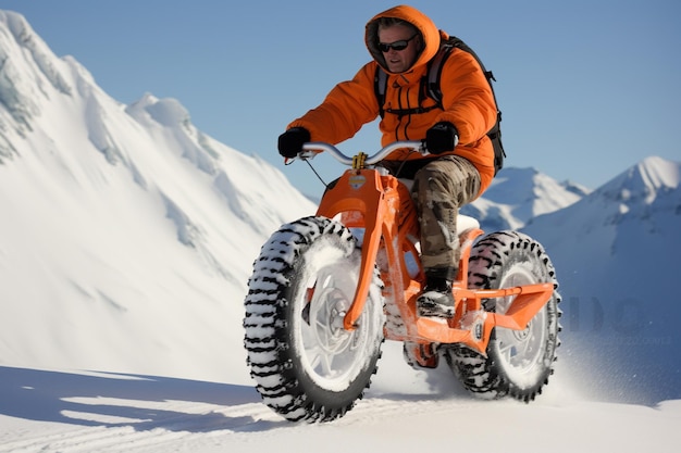 photo snow scoot snow bike extreme winter sports