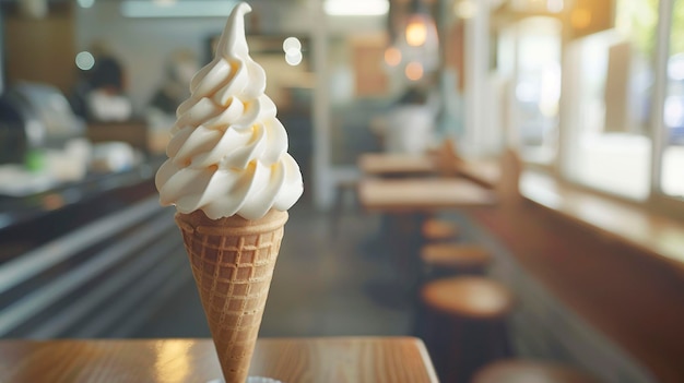 A photo of a softserve ice cream cone