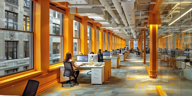 Photo of a Sprawling Modern Open Space Office a Hub of Creativity and Collaboration