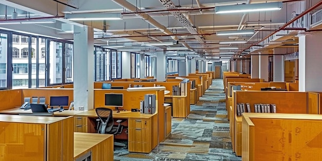 Photo of a Sprawling Modern Open Space Office a Hub of Creativity and Collaboration