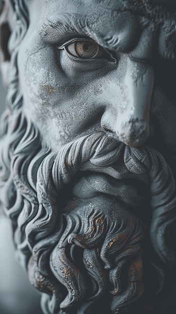 Photo photo of a statue of the greek god