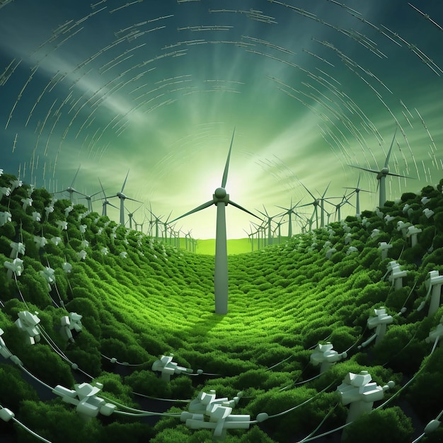 Photo of a striking depiction of green energy sources