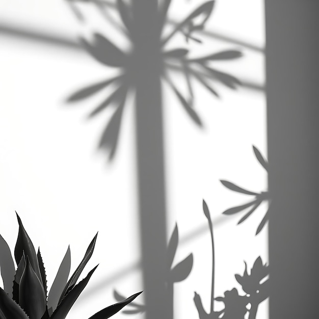 Photo of Succulent Leaves and Perforated Metal Shadows Creating Geometric Textured Patterns The Sh