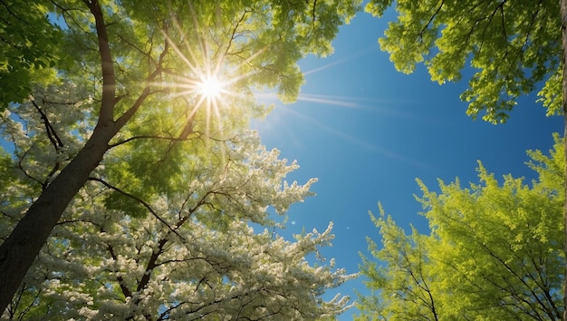 A photo of the sun shining through the leaves of a tree