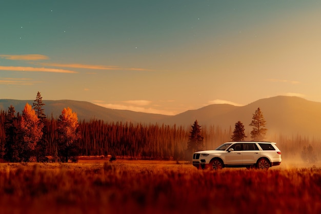 Photo photo of suv car on field roads