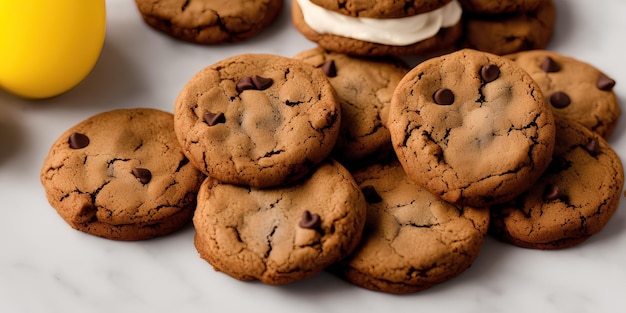 Photo tasty cookies with chocolate