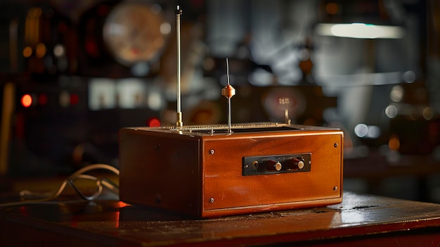 Photo a photo of a theremin with an antenna