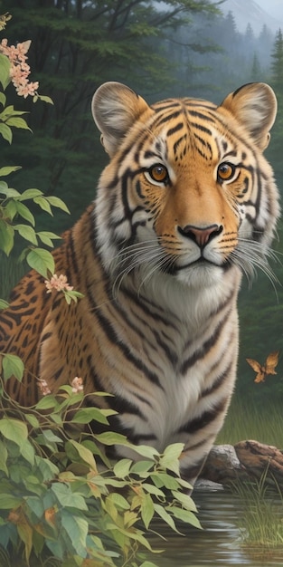 Photo of a tiger in the forest