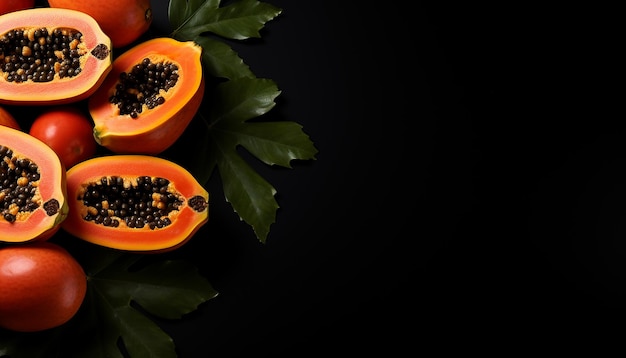 photo top view delicious papayas