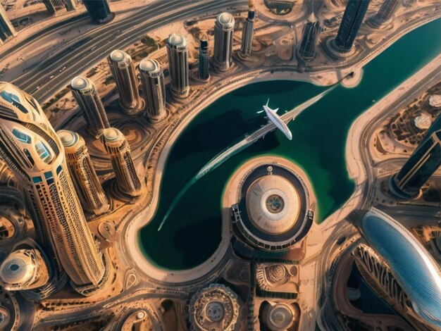 Photo photo the top view on dubai