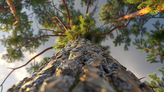 Photo a photo of a towering pine tree