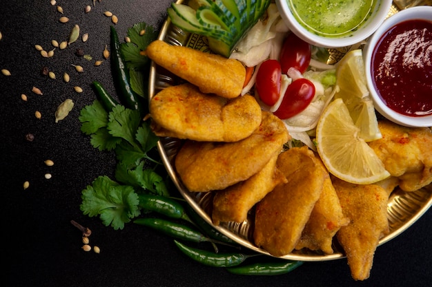 Photo of traditional indian food with spices