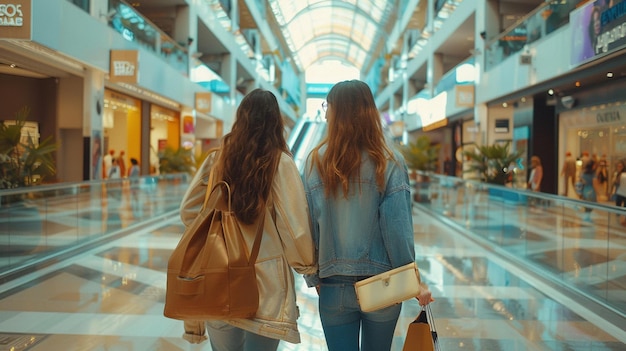 Photo of Two Giarl friends shopping together