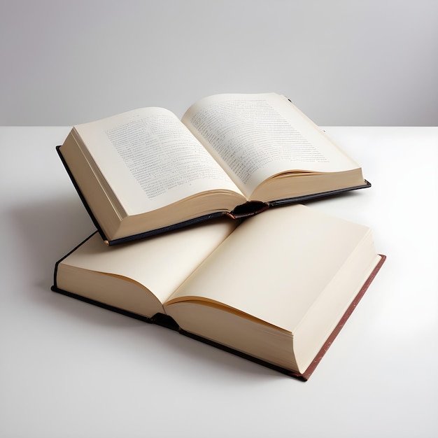 photo two hardcover books on plain light surface