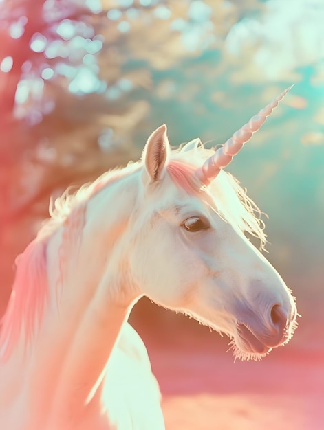 Photo of a unicorn with a soft aesthetic pastel palette High quality