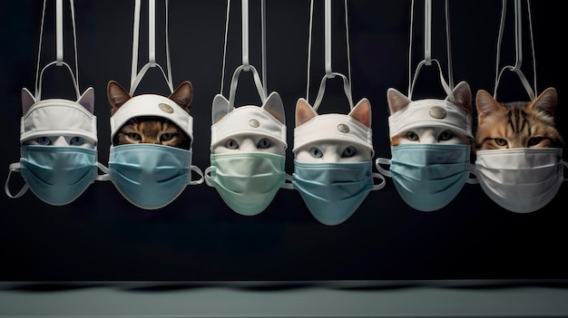 Photo a photo of veterinary surgical masks