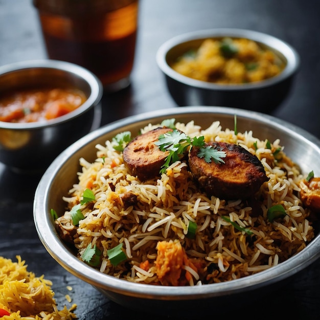 Photo view of tasty yummy and delicious Indian biriyani