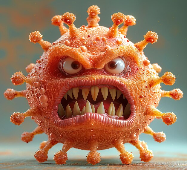 a photo of virus monster design