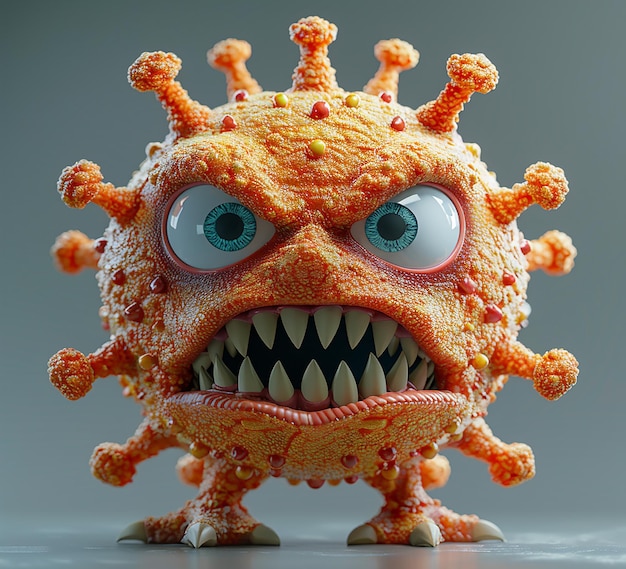 a photo of virus monster design