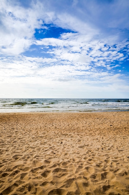 Photo of water at sea, summer weather with a strong wind during a cold snap, the sea in the North of the earth