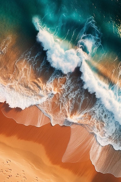 A photo of a wave on a beach with the word ocean on it