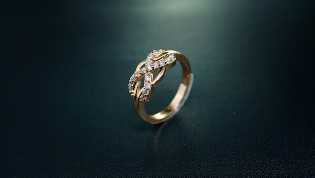 photo of wedding ring with dark background