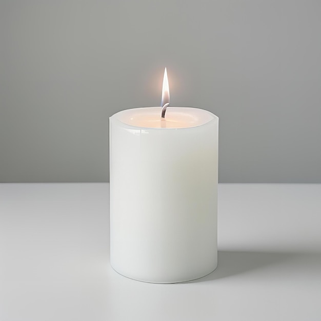 Photo White candle isolated on white background