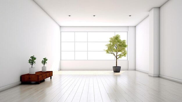 Photo white modern minimalist interior Generative AI