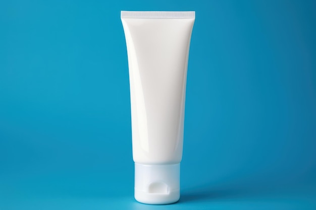 Photo of a white plastic cosmetic package tube for cosmetics cream gel