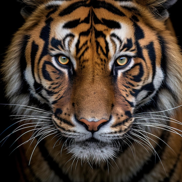 Photo of a wild tiger in nature Generative ai