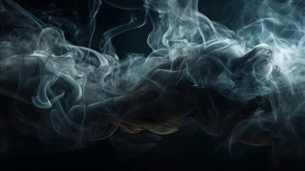 Photo of a wisp of smoke on a dark background Generative ai