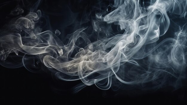 Photo of a wisp of smoke on a dark background Generative ai